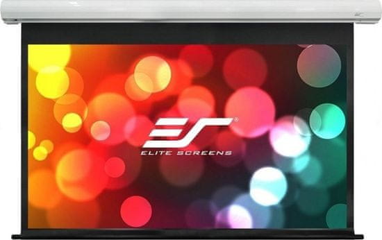Elite Screens plátno elektrické motorové 135" (342,9 cm)/ 16:9/ 168,1 x 299 cm/ case bílý/ 6" drop/ Fiber Glass