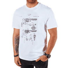 Dstreet Pánske tričko s potlačou, biele rx5429 M