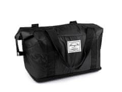 Skladacia cestovná taška veľkokapacitná 56x31-41 cm - čierna