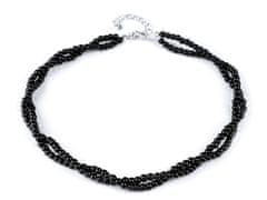 Perlový náhrdelník - (80) čierna