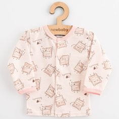 NEW BABY Dojčenský bavlnený kabátik Biscuits ružová - 56 (0-3m)