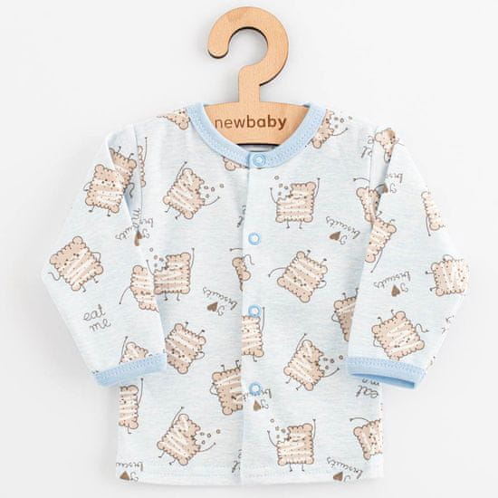 NEW BABY Dojčenský bavlnený kabátik Biscuits modrá - 74 (6-9m)