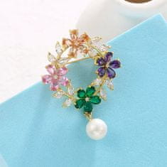Gaira® Brošňa Kvety s perlou 312118-23