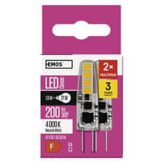EMOS LED žiarovka Classic JC / G4 / 1,9 W (21 W) / 200 lm / neutrálna biela