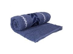 sarcia.eu Modrá bavlnená uterák s ozdobným vyšívaním, listy 48x100 cm x3