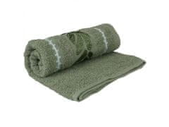 sarcia.eu Zelená bavlnená uterák s ozdobným vyšívaním, listy 48x100 cm x2