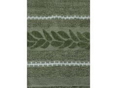 sarcia.eu Zelená bavlnená uterák s ozdobným vyšívaním, listy 48x100 cm x1