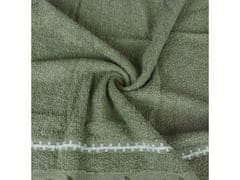 sarcia.eu Zelený kúpeľný uterák z bavlny s ozdobným vyšívaním, uterák so vzorom lístia 70x135 cm x1