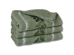 sarcia.eu Zelená bavlnená uterák s ozdobným vyšívaním, listy 48x100 cm x3