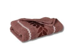 sarcia.eu Korálový kúpeľný uterák z bavlny s ozdobným vyšívaním, uterák so vzorom listov 70x135 cm x2