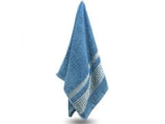 sarcia.eu Modrý bavlnený kúpeľný uterák s ozdobným vyšívaním, egyptský vzor 70x135 cm x2