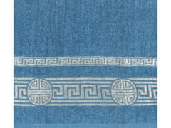 sarcia.eu Modrá bavlnená uterák s ozdobným vyšívaním, egyptský vzor 48x100 cm x1