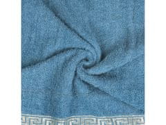 sarcia.eu Modrá bavlnená uterák s ozdobným vyšívaním, egyptský vzor 48x100 cm x1