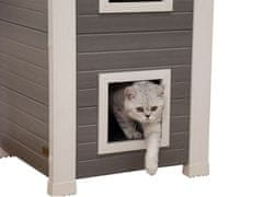 Kerbl Dvojposchodová búda pre mačky z EKO plastu EMILA 49x55x82 cm