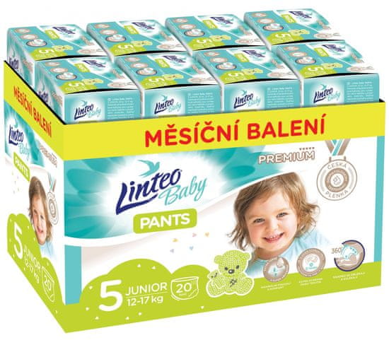 LINTEO Baby Pants 5 JUNIOR Premium 12-17 kg 160 ks