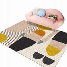 MUVU Mäkký viacfarebný koberec s krátkym vlasom 160x220 cm s geometrickým vzorom