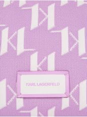 Karl Lagerfeld Bielo-fialová dámska vzorovaná kabelka KARL LAGERFELD Monogram Knit UNI