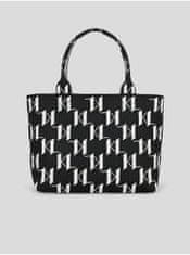 Karl Lagerfeld Bielo-čierna dámska vzorovaná kabelka KARL LAGERFELD Monogram Knit UNI