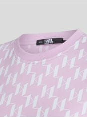 Karl Lagerfeld Bielo-ružové dámske tričko KARL LAGERFELD Monogram XS
