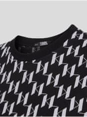 Karl Lagerfeld Bielo-čierne dámske tričko KARL LAGERFELD Monogram XS