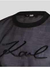Karl Lagerfeld Čierne dámske oversize tričko KARL LAGERFELD Organza T-shirt XS