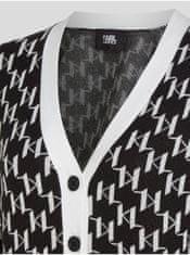 Karl Lagerfeld Bielo-čierny dámsky vzorovaný kardigan KARL LAGERFELD XS