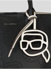 Karl Lagerfeld Čierna dámska kožená kabelka KARL LAGERFELD Ikonik 2.0 Perforated Tote UNI