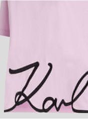 Karl Lagerfeld Svetlo fialové dámske tričko KARL LAGERFELD Karl Signature XS