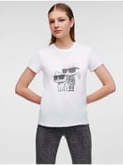 Karl Lagerfeld Biele dámske tričko KARL LAGERFELD Ikonik 2.0 XS