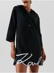 Karl Lagerfeld Čierne dámske šaty KARL LAGERFELD Karl DNA Signature XS