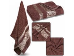 sarcia.eu Rúžový bavlnený uterák s ozdobnou vyšívanou, kúpeľný uterák, egyptský vzor 70x135 cm x1