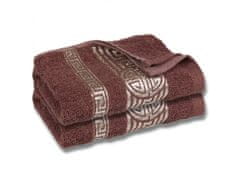 sarcia.eu Rúžový bavlnený uterák s ozdobnou vyšívanou, kúpeľný uterák, egyptský vzor 70x135 cm x2
