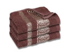sarcia.eu Rúžový bavlnený uterák s ozdobnou vyšívanou, kúpeľný uterák, egyptský vzor 70x135 cm x3