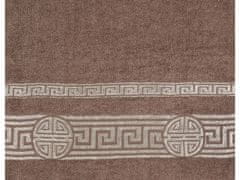 sarcia.eu Hnedej farby froté osuška s ozdobnou vyšívaním, egyptský vzor 48x100 cm x1