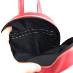 VegaLM Malý ruksak z pravej kože v červenej farbe