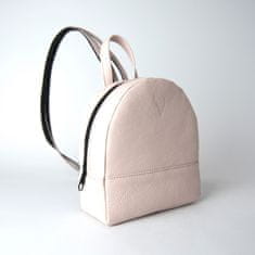 VegaLM Malý ruksak z pravej kože v ružovej farbe