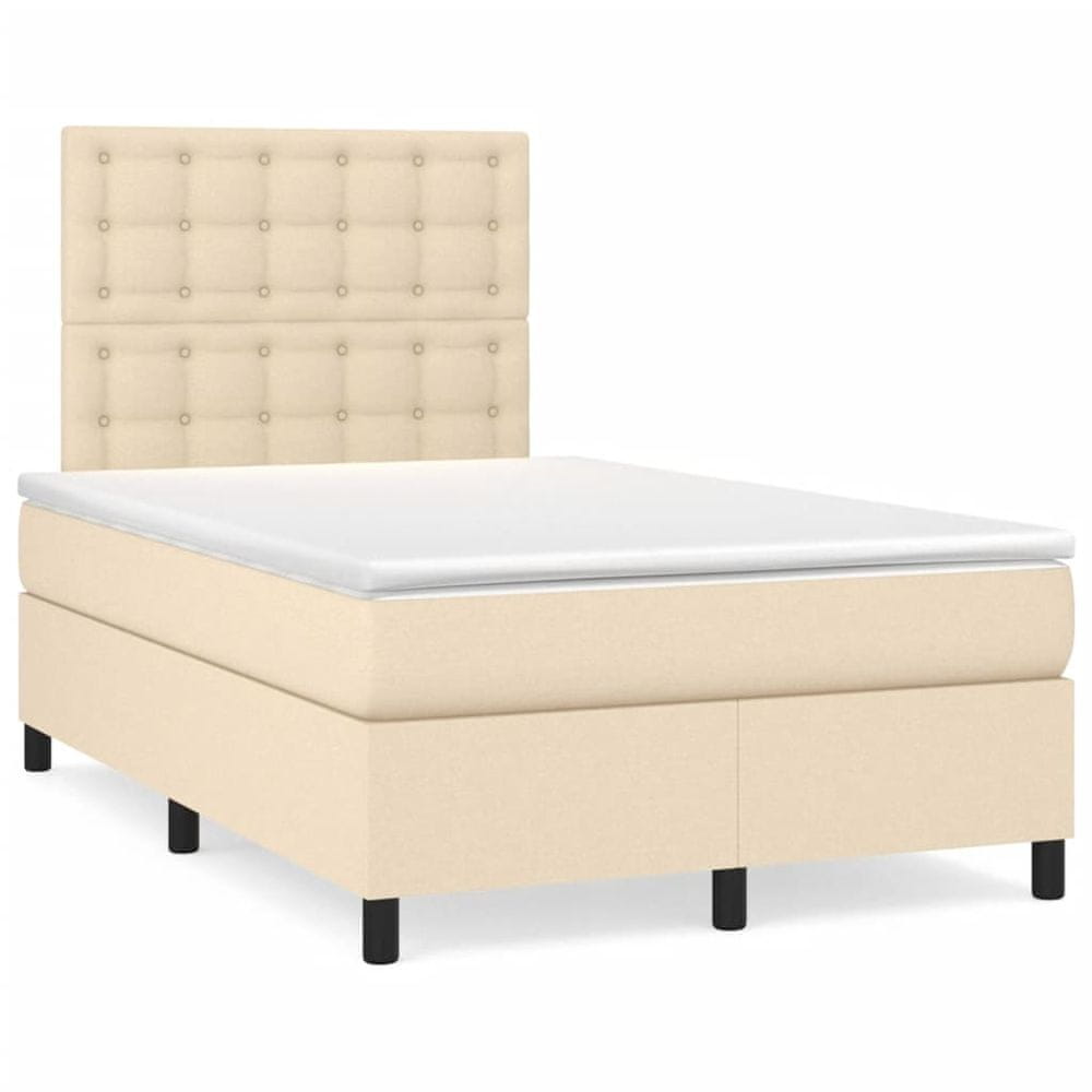 Petromila vidaXL Boxspring posteľ s matracom krémová 120x190 cm látka