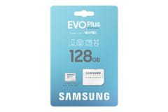 SAMSUNG EVO Plus/micro SDXC/128GB/UHS-I U3 / Class 10/+ Adaptér/Biela