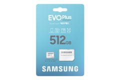SAMSUNG EVO Plus/micro SDXC/512GB/UHS-I U3 / Class 10/+ Adaptér/Biela