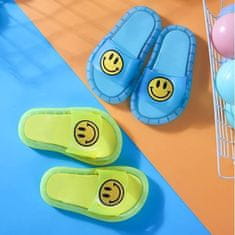 JOJOY® Zábavné detské papučky/šľapky s LED svetielkami a smajlíkom – modrá, 32/33 | HAPPYS