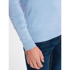 OMBRE Elegantný pánsky sveter s výstrihom do V V10 OM-SWBS-0107 svetlomodrý MDN124132 M