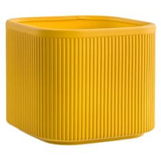 botle Keramický obal na kvetináč žltý 14,5 cm H13,5 cm matný moderný štýlový