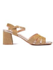 Amiatex Dámske sandále 107712 + Nadkolienky Gatta Calzino Strech, odtiene žltej a zlatej, 36