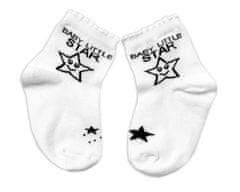 Baby Nellys Bavlnené ponožky Baby Little Star - biele, veľ. 104/116