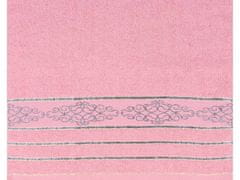 sarcia.eu Ružová bavlnená uterák s ozdobnou vyšívanou, sivou vyšívanou 48x100 cm x1