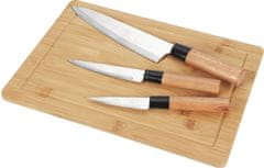 EXCELLENT Sada kuchynských nožov s doskou 4 ks bambus