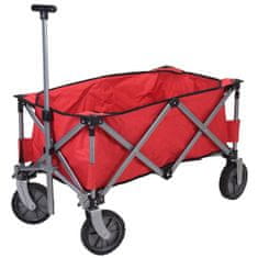 Koopman Plážový vozík skladací 75 cm červená