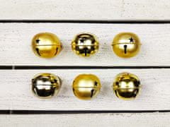 LAALU Sada 6 ozdôb: zvončeky zlaté 6 cm
