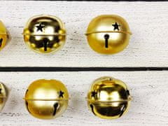 LAALU Sada 6 ozdôb: zvončeky zlaté 6 cm