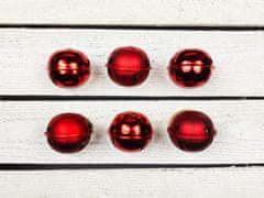 LAALU Sada 6 ozdôb: červené zvončeky 6 cm